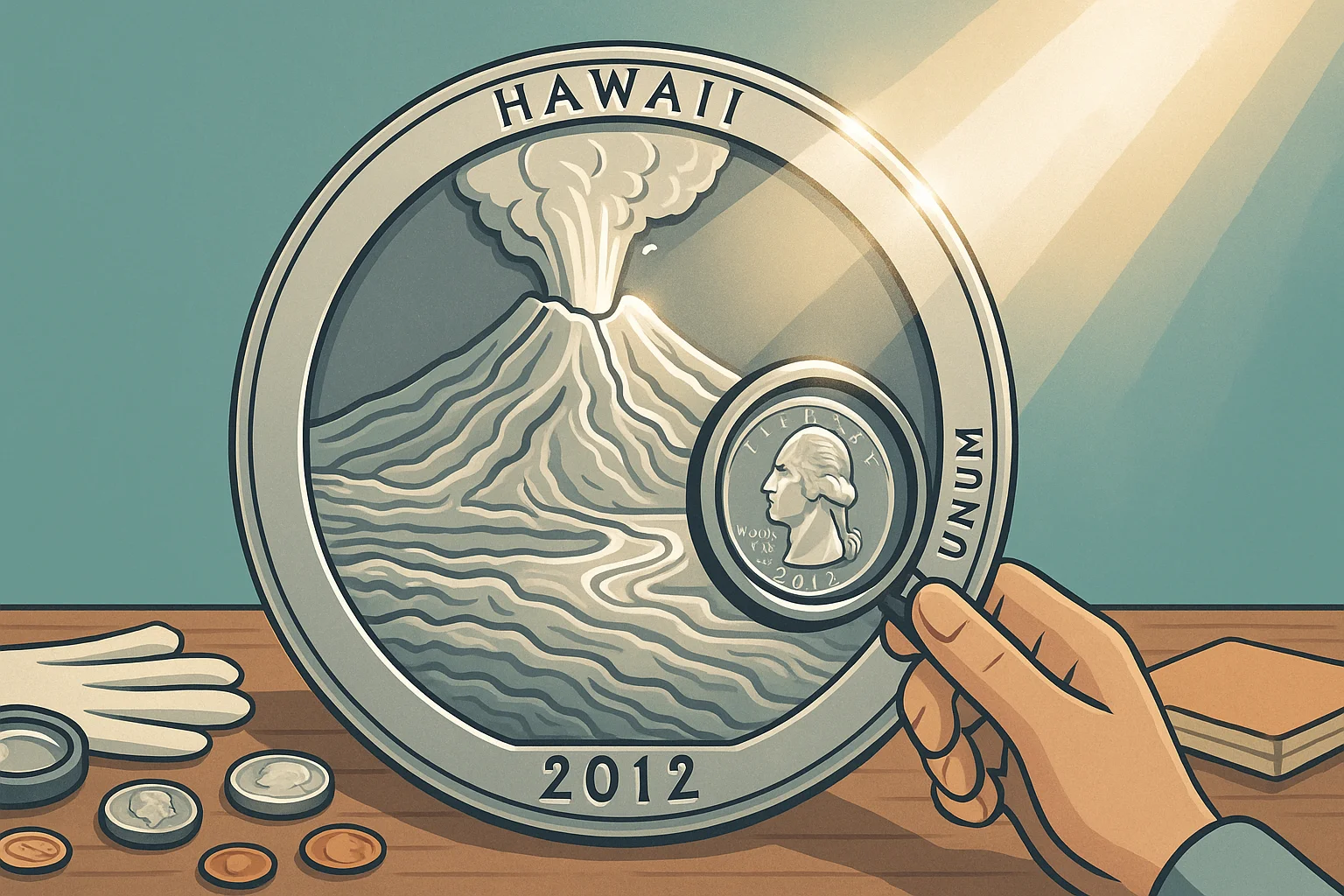 A Hawaii quarter from 2012.